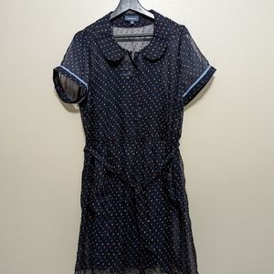 Navy Polka Dot Dress